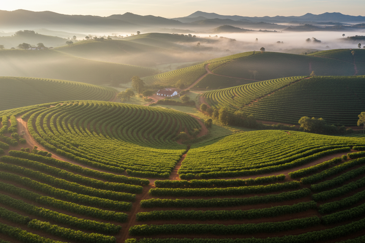 Photograph for São Paulo Santos Brazil cool mornings rolling terrain rich red soil